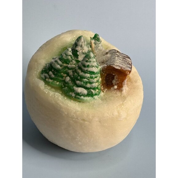 Made In Italy Other - Vintage Italian Christmas Candle With Snowy Cabin & Trees 4" Very Rare Handcraft